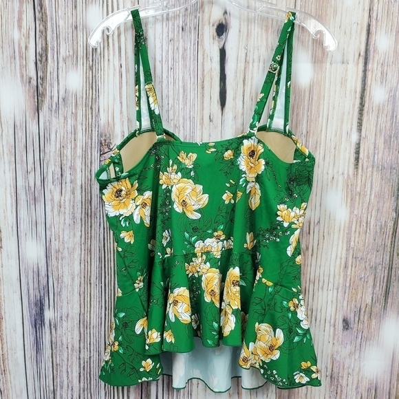 G.I.L.I. Floral Peplum Tankini High Waisted Bottoms Swimsuit Set - Picture 5 of 16